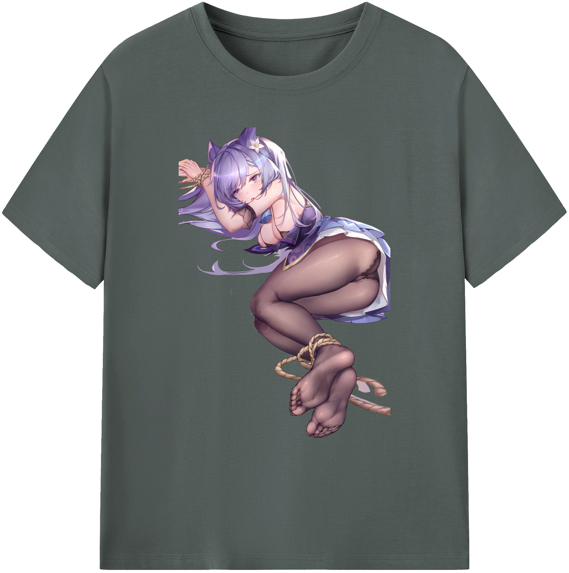げんし神 刻晴 こくせい genshin Kokusei 綿100％ メンズ半袖Tシャツ｜肌触りやわらか＆通気性